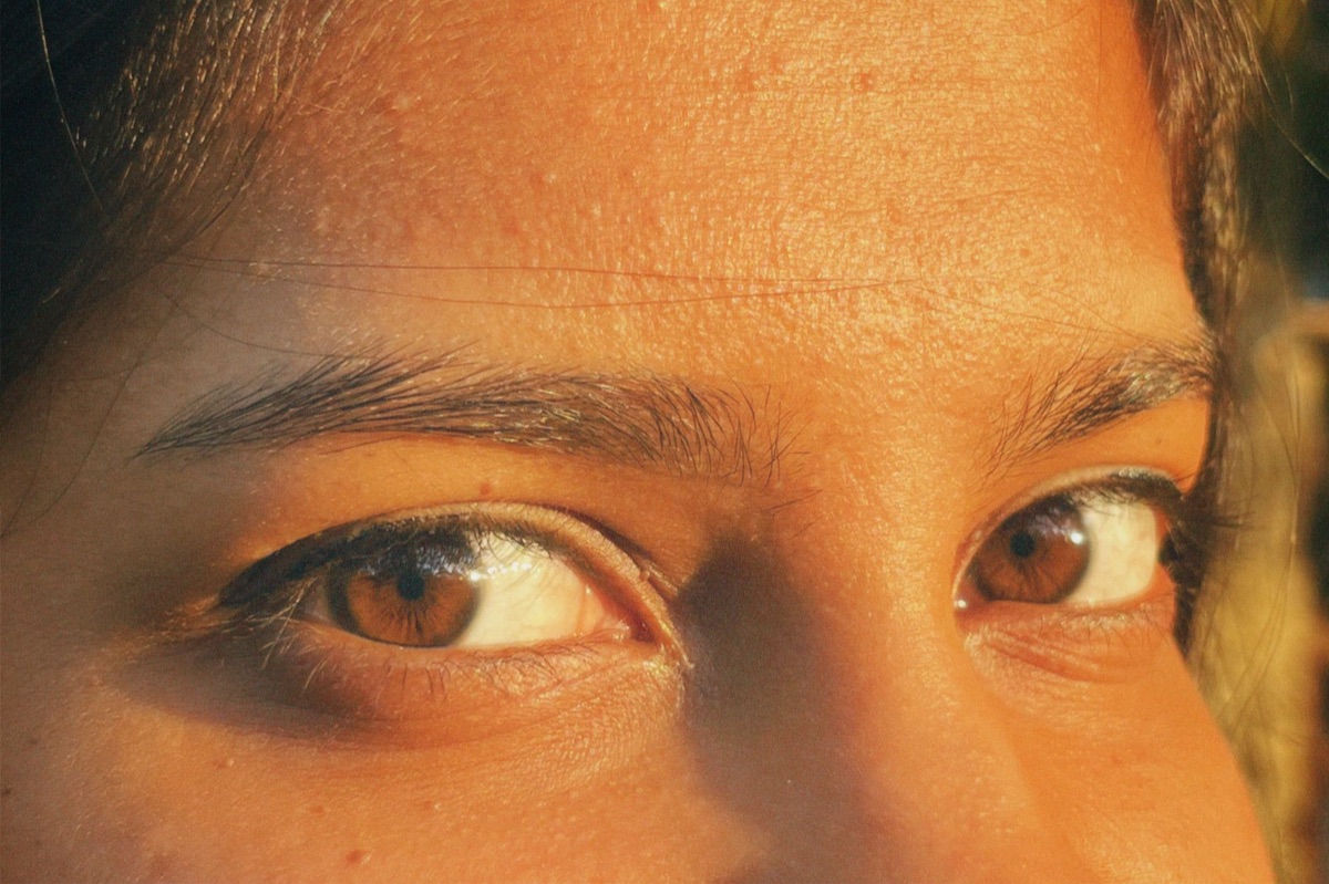 A close-up focus on eyes during a conversation.
