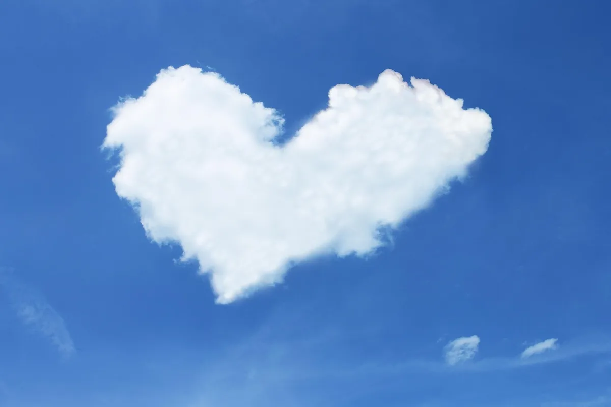cloud, heart, heaven, blue, white, love, happiness, loyalty, valentine, valentine's day, romantic, lovers, relationship, tenderness, thank you, greeting, affect